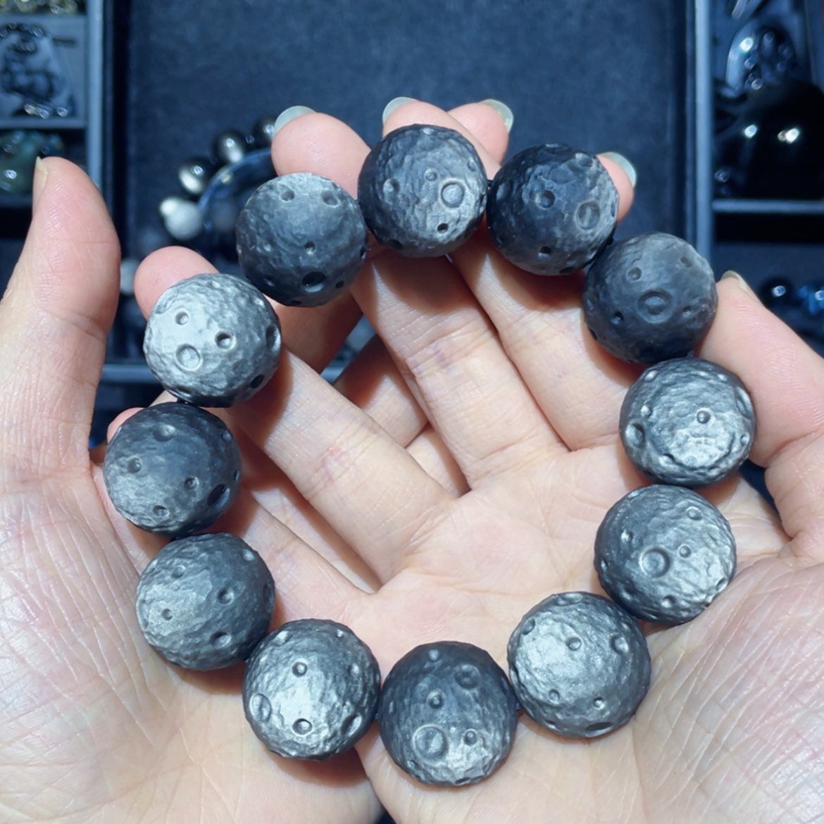 【闪购商品】黑曜岩手链未镶嵌哎****！