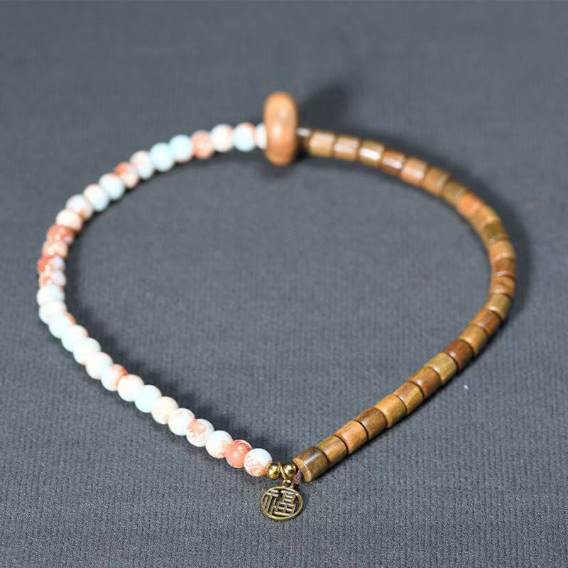 LT-001文化创意双圈福牌绿檀木手串（无礼盒）