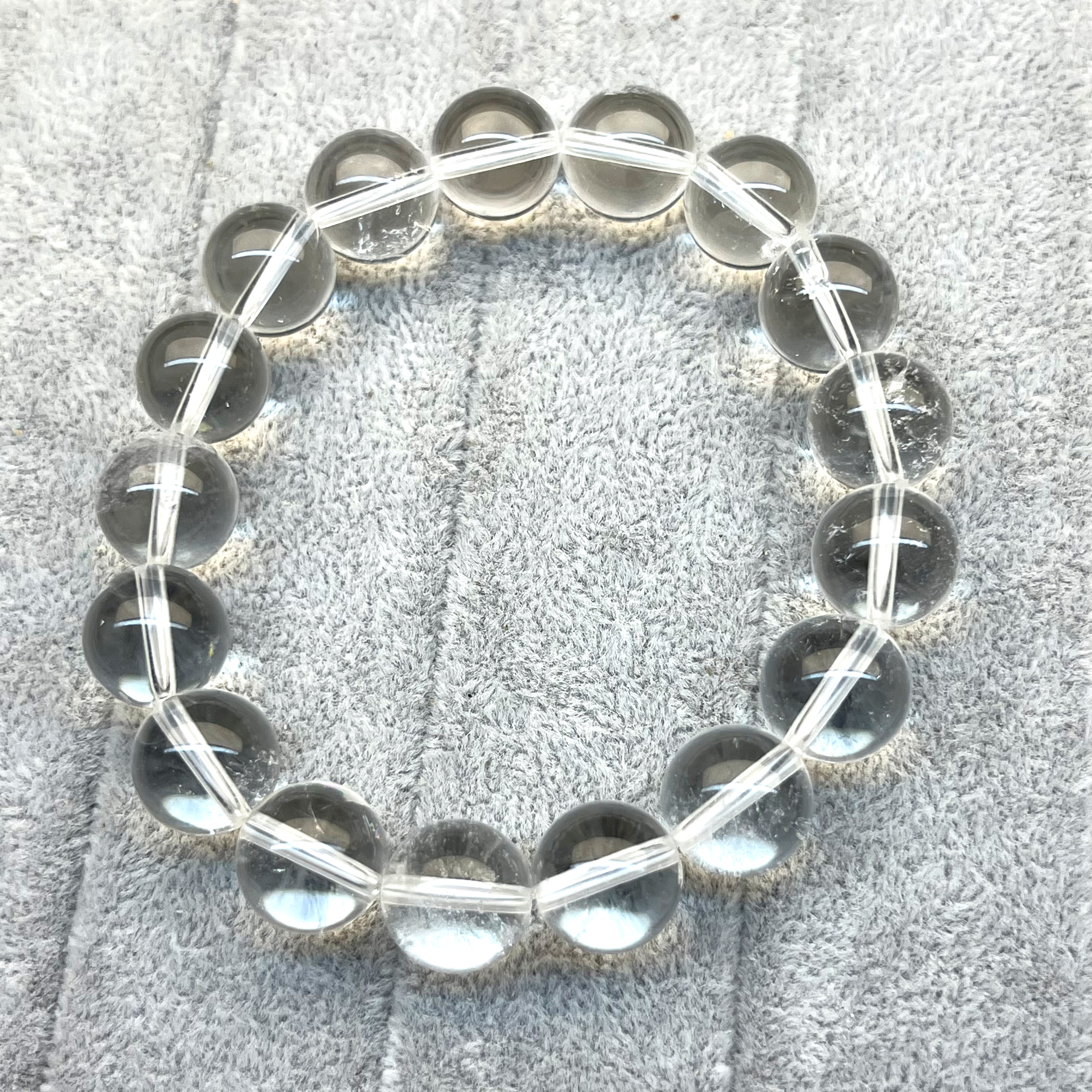 天然白水晶卡12mm白净高品手串，保真