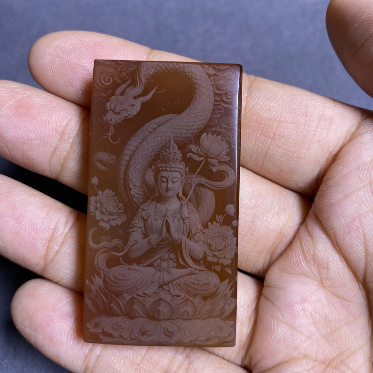 玛瑙守护神普贤菩萨吊坠