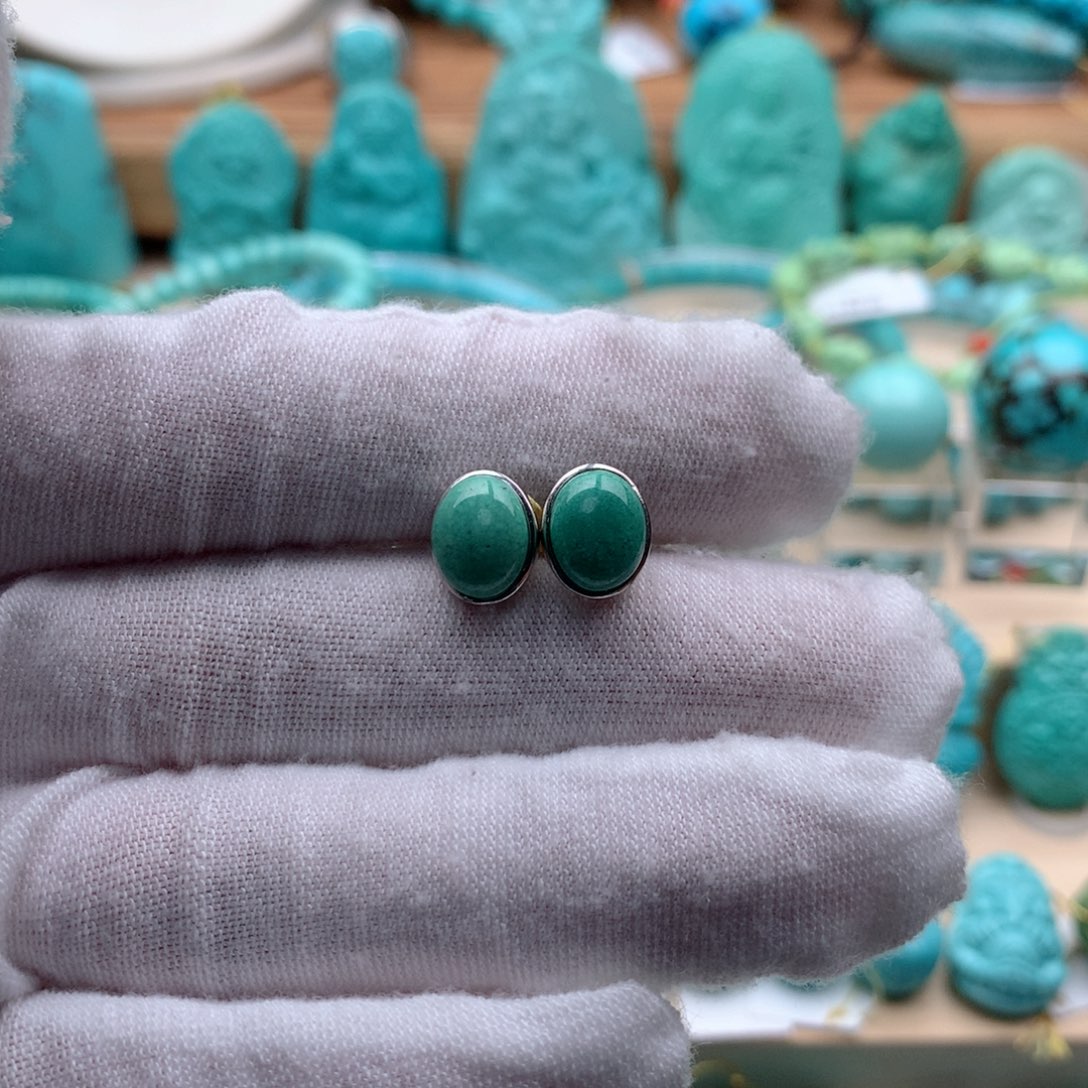 绿松石颈饰银S925镶嵌