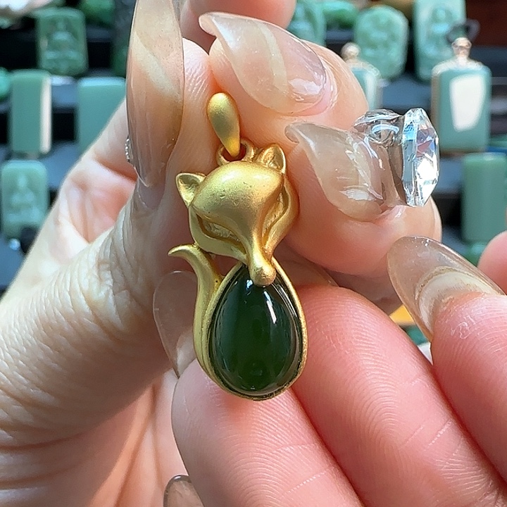 和田玉（碧玉）吊坠(不含链)未镶嵌