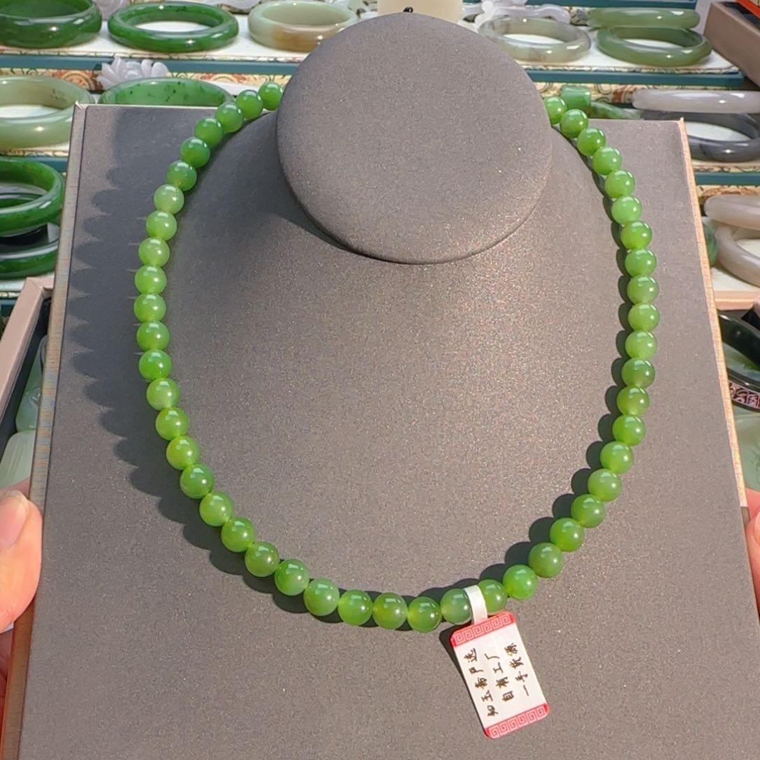 颈饰未镶嵌和田玉碧玉妈妈链