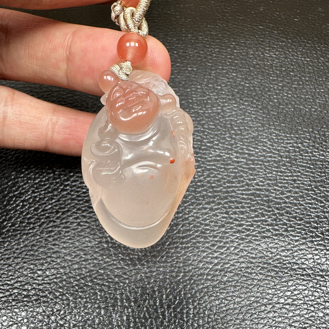 南红玛瑙 俏色巧雕 弥勒佛