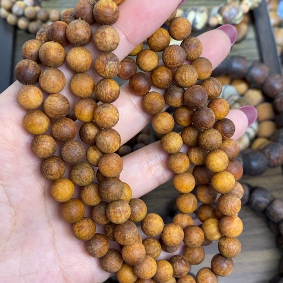 贡木手串/手链0.8红色麻丝龙鳞