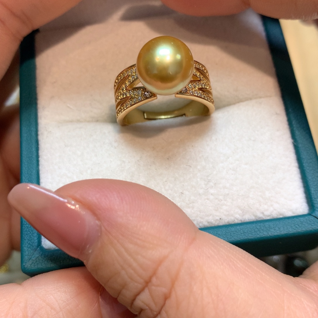 海水珍珠戒指银S925镶嵌