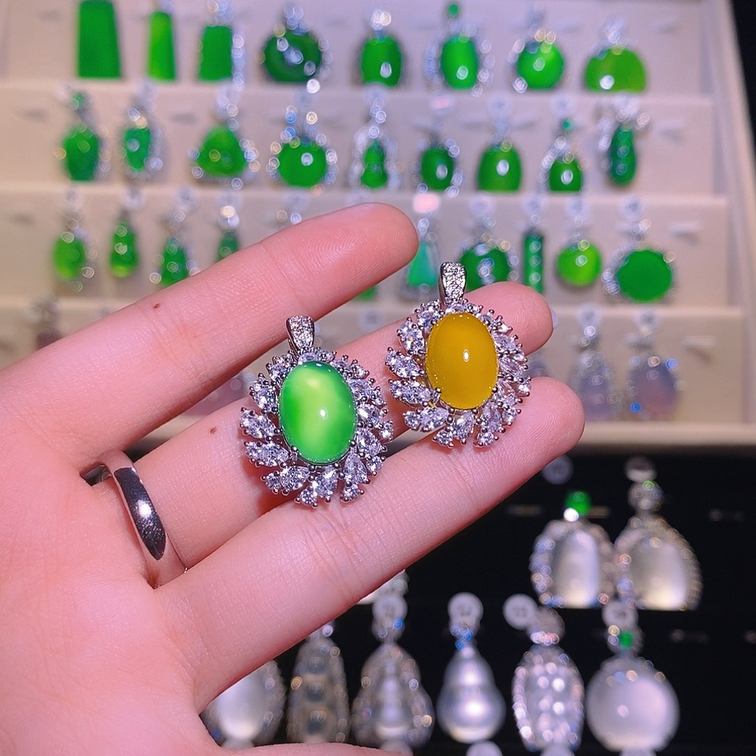 玛瑙/玉髓合金耳钉