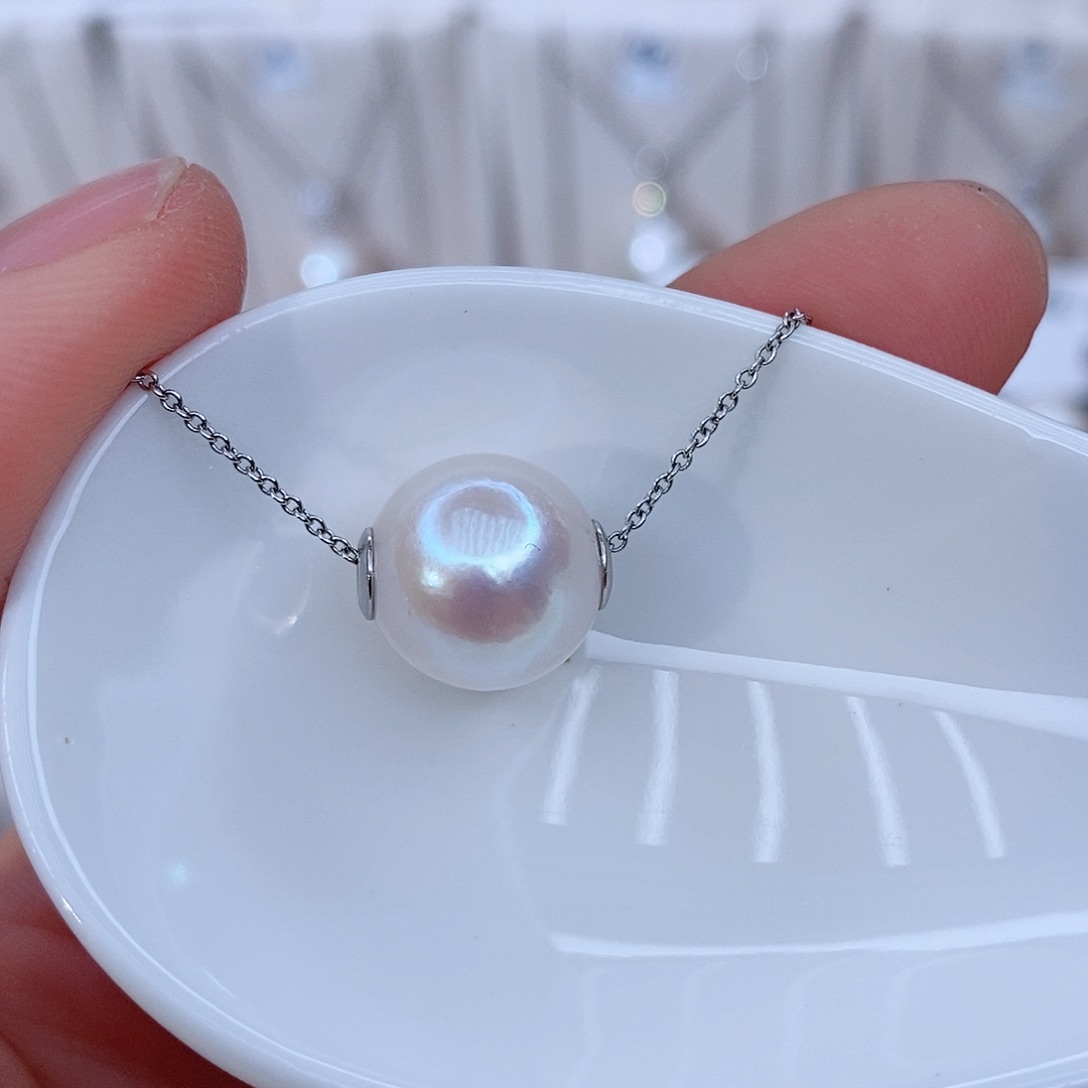 颈饰银S925镶嵌淡水珍珠