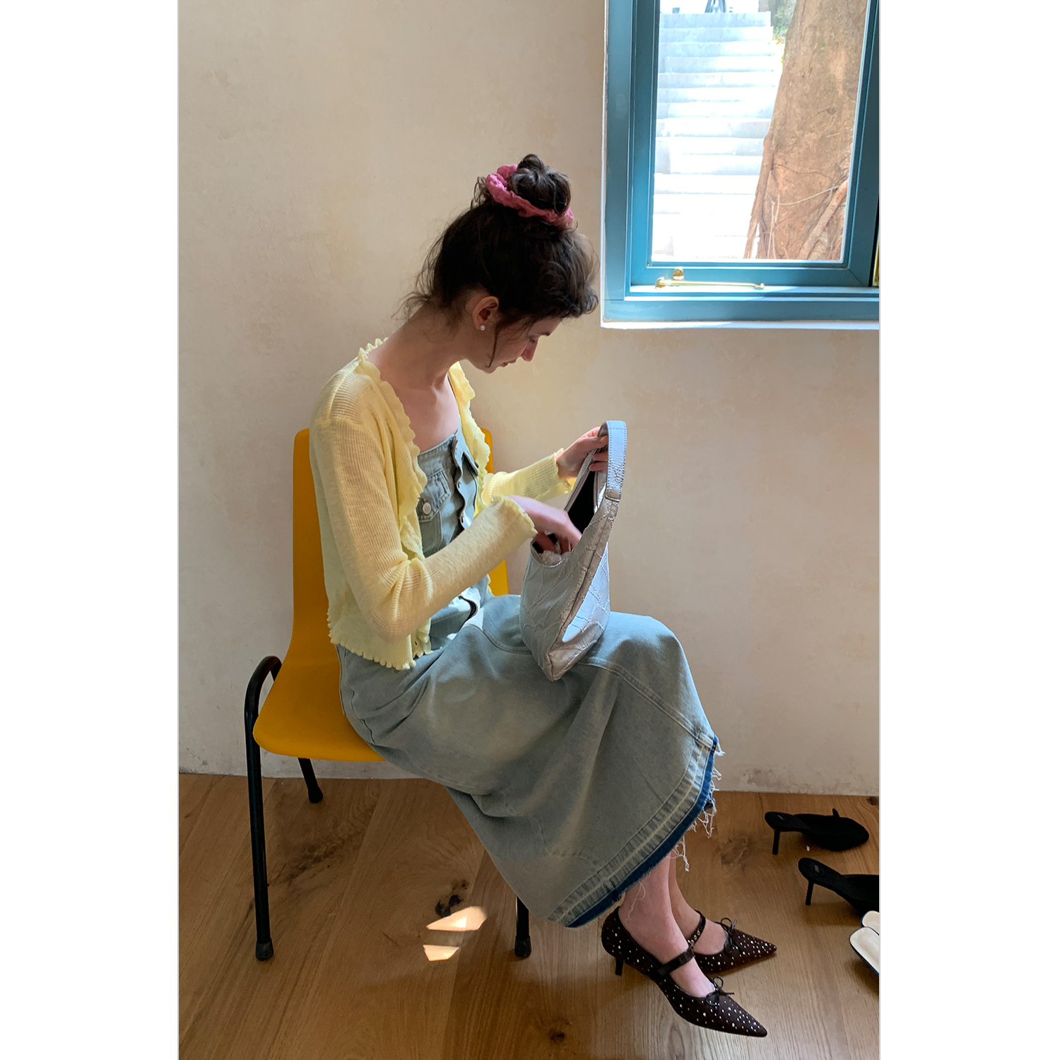 EGGKA【现现】波浪开衫上衣多色圆领波边薄款针织防晒衫E25A8037AF