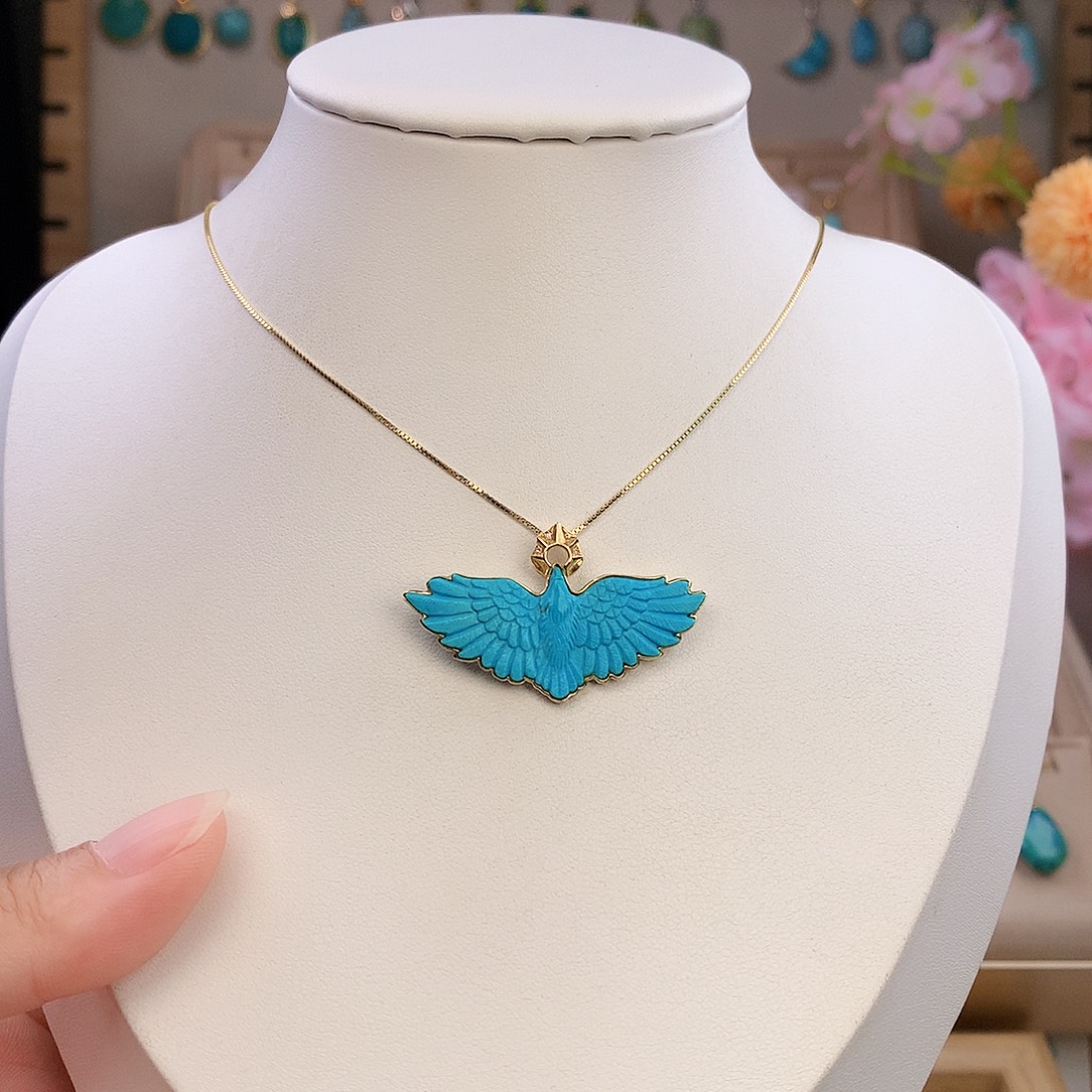 绿松石18K金镶嵌颈饰