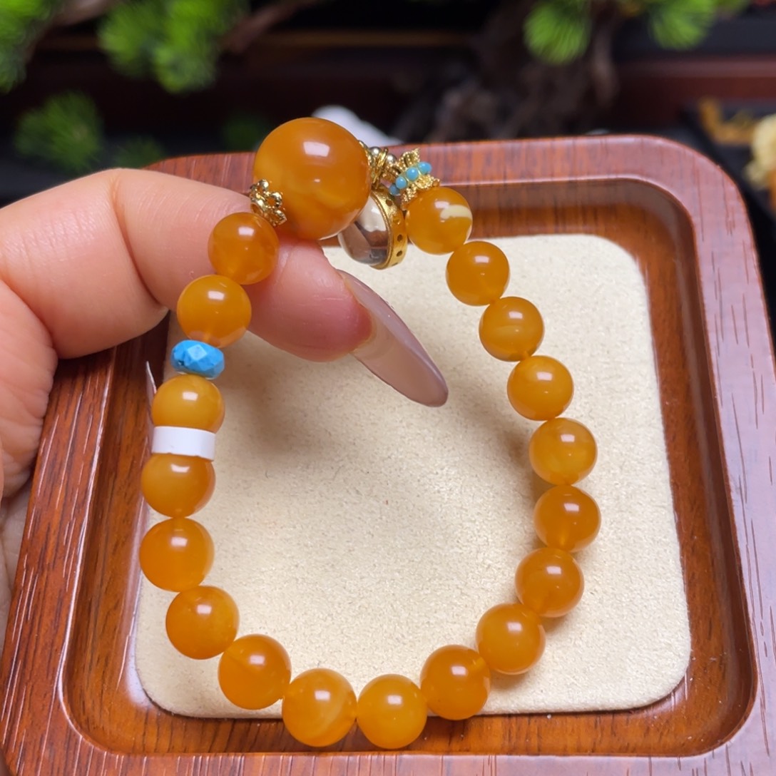 未镶嵌蜜蜡手链手串