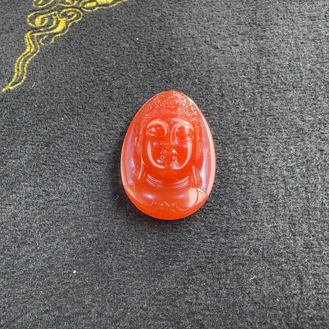 南红玛瑙观音吊坠未镶嵌C***哥