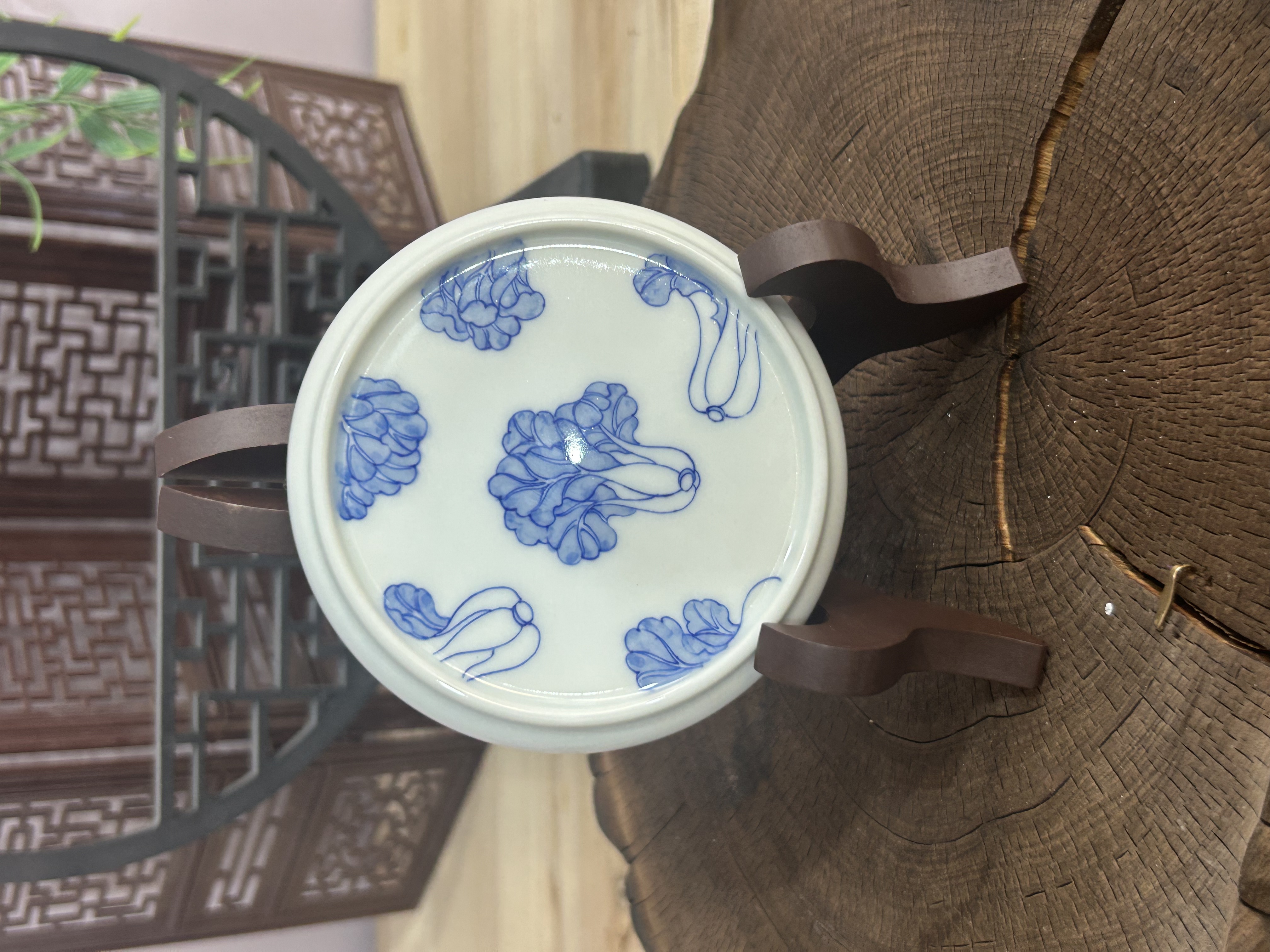 復见 预售 浅色青花白菜盖置 JK315