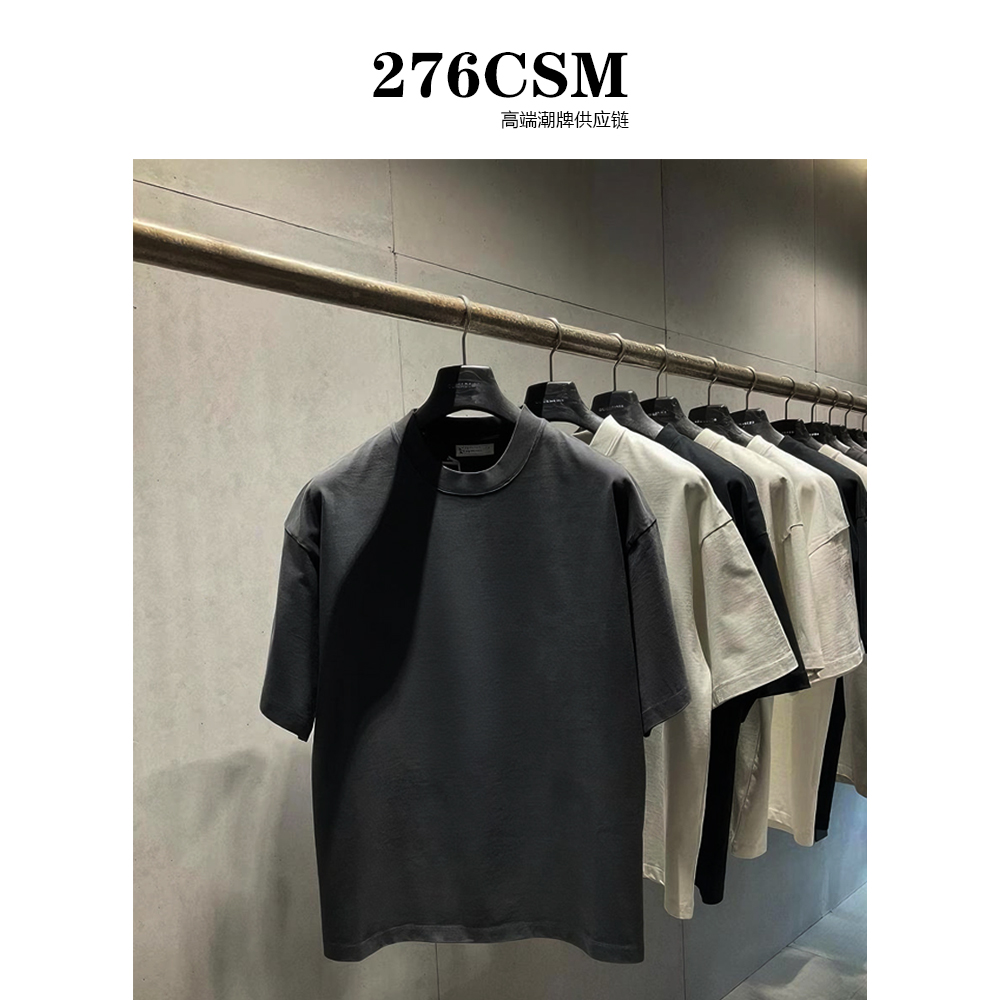 【H060】1996银色印胶-小众设计师款纯棉重磅短袖T恤宽松圆领