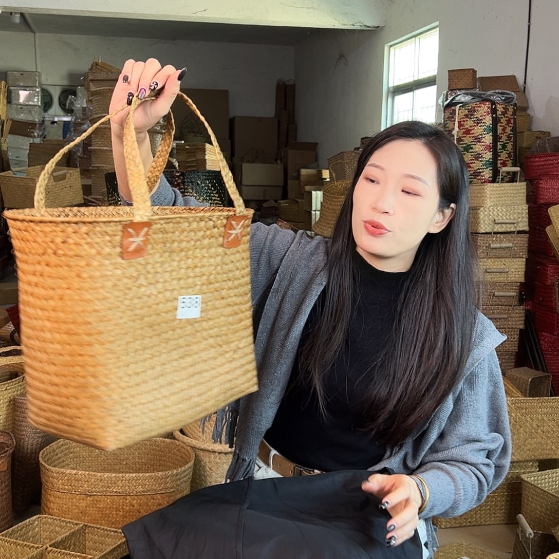 草编草编包/草编收纳盒带瑕疵