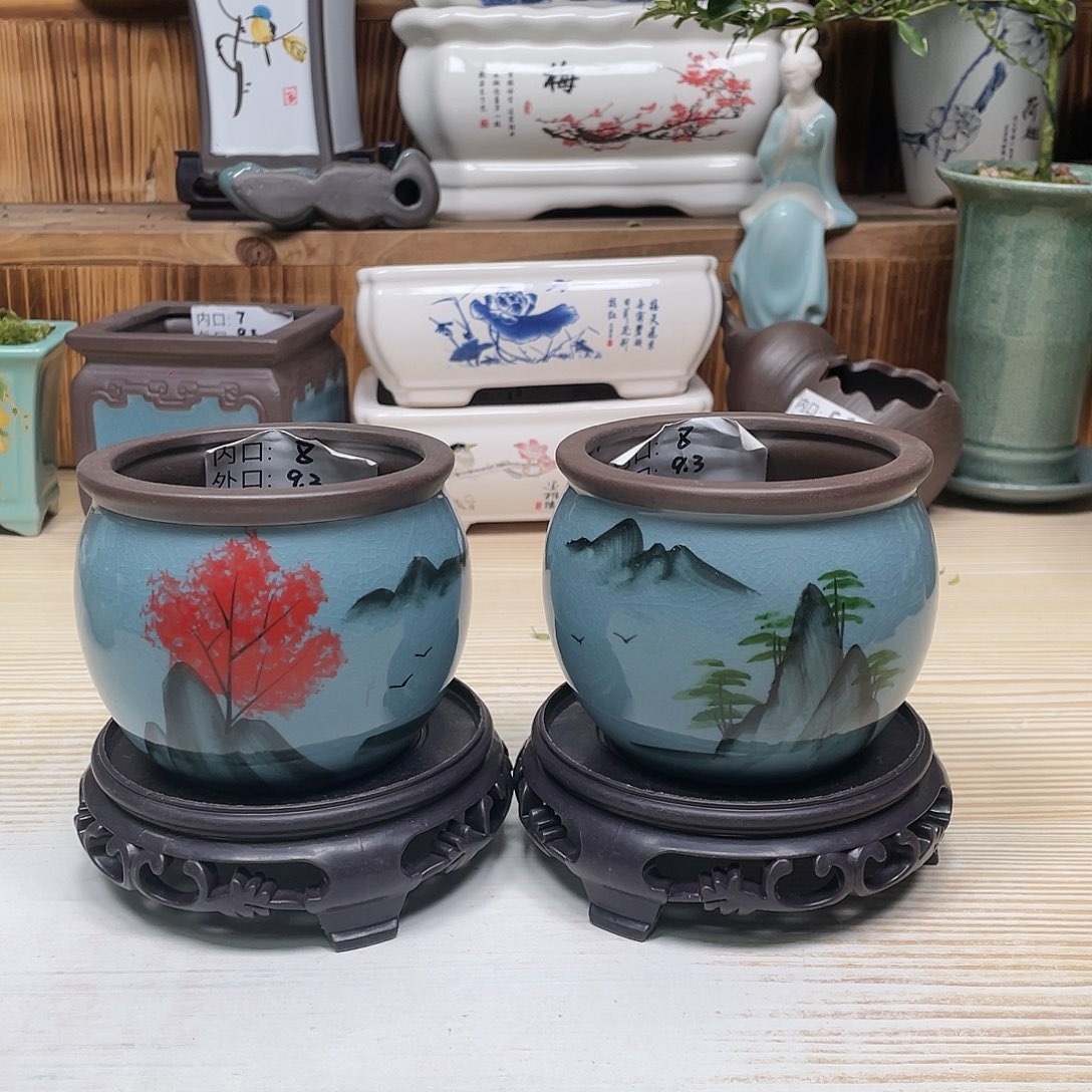 紫砂花盆陶瓷艺术花盆陶瓷