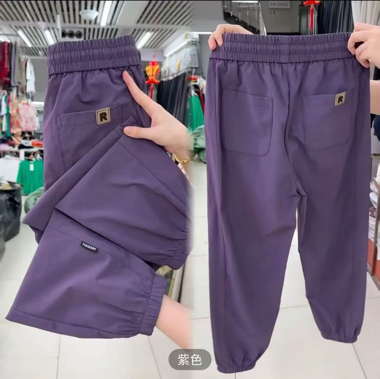 夏季女网格速干裤八分裤