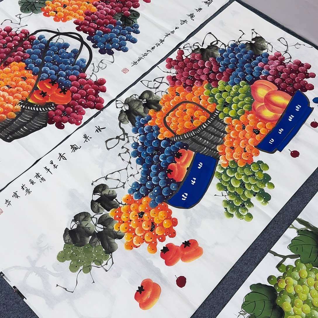 国画尺寸70X138手绘作品