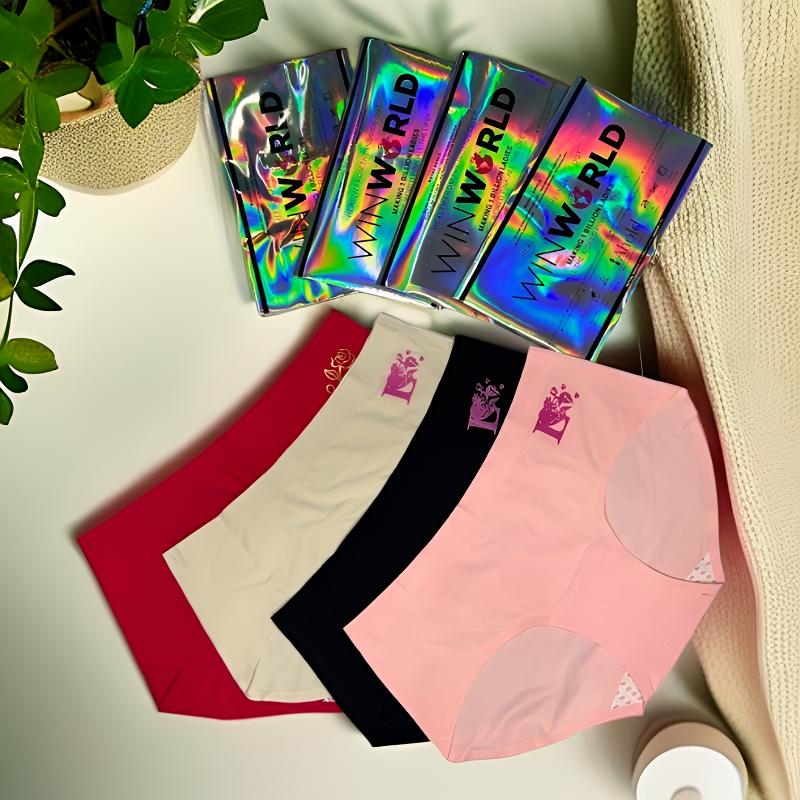 【高端三条礼盒包装再送两条】负银离子冰丝无痕速干中腰三角内裤女