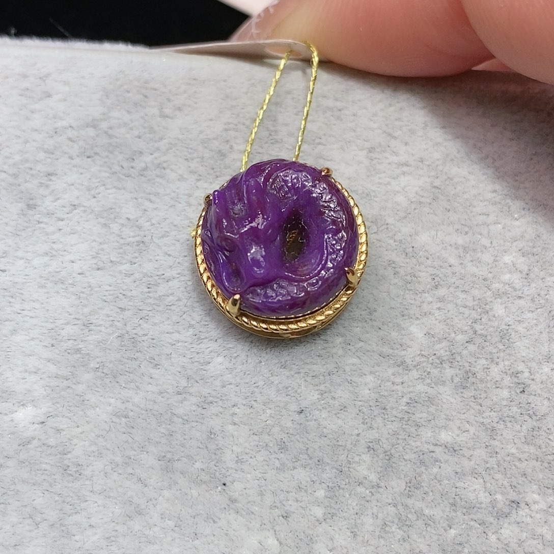 苏纪石（舒俱来）18K金镶嵌吊坠(不含链)