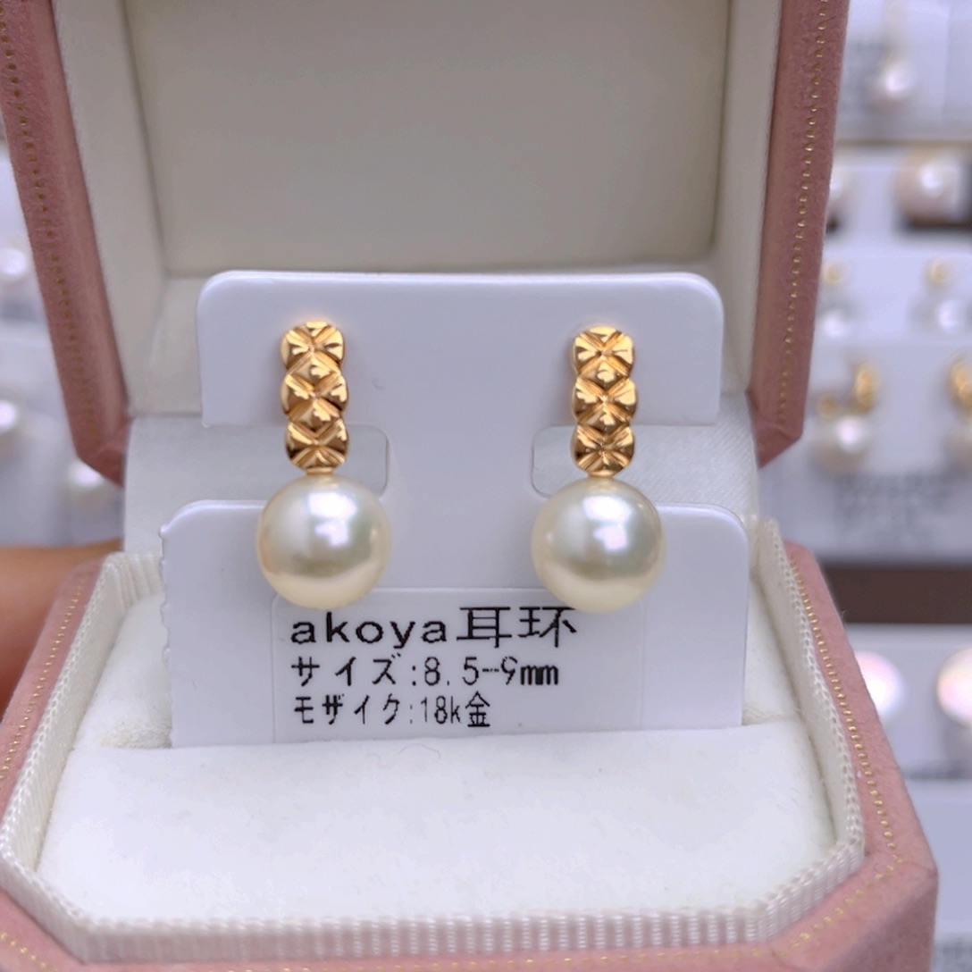 海水珍珠耳饰18K金镶嵌