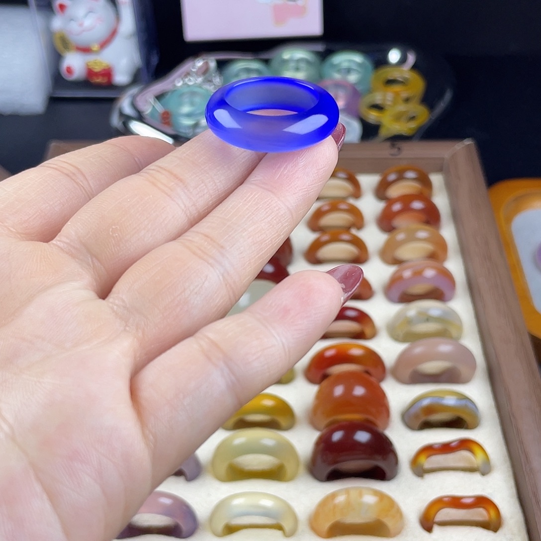 玛瑙/玉髓合金戒指港21直径19.3不退换A04