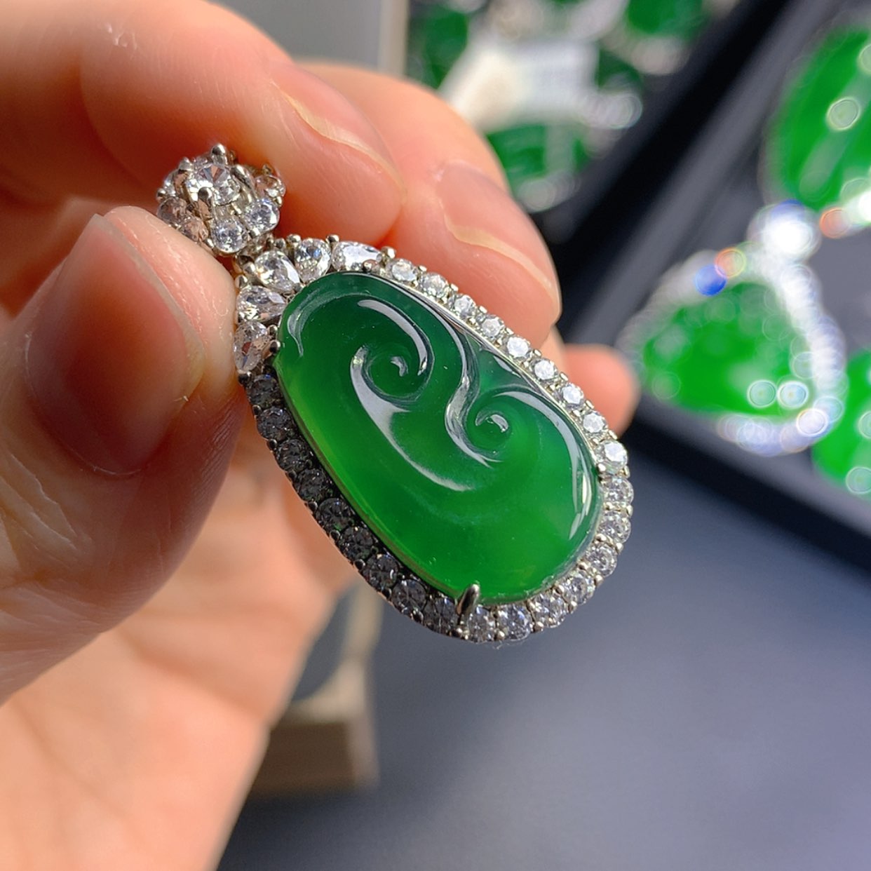 【闪购商品】翡翠吊坠(不含链)银S925镶嵌