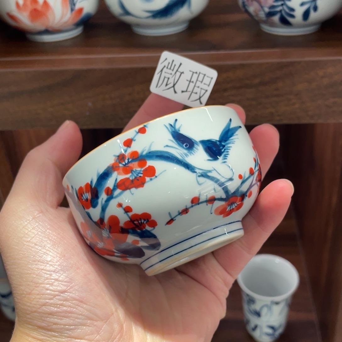 釉下手绘茶具微瑕