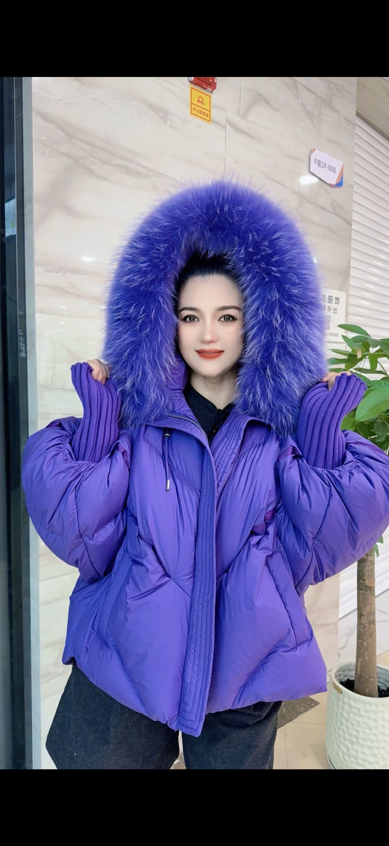 休闲短款连帽百搭女长款大毛领宽松型时尚高品质