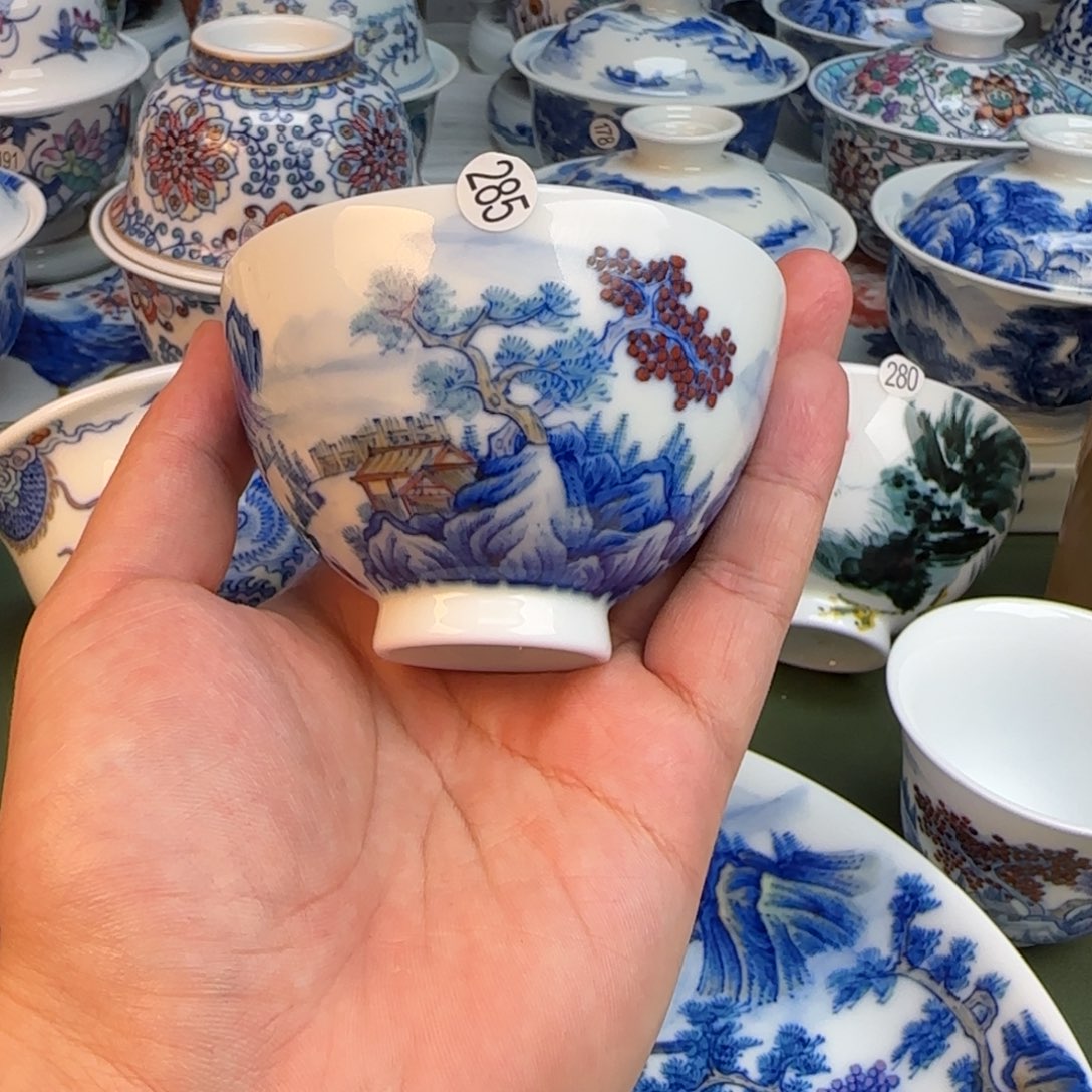 彦祖纯手工手绘茶具