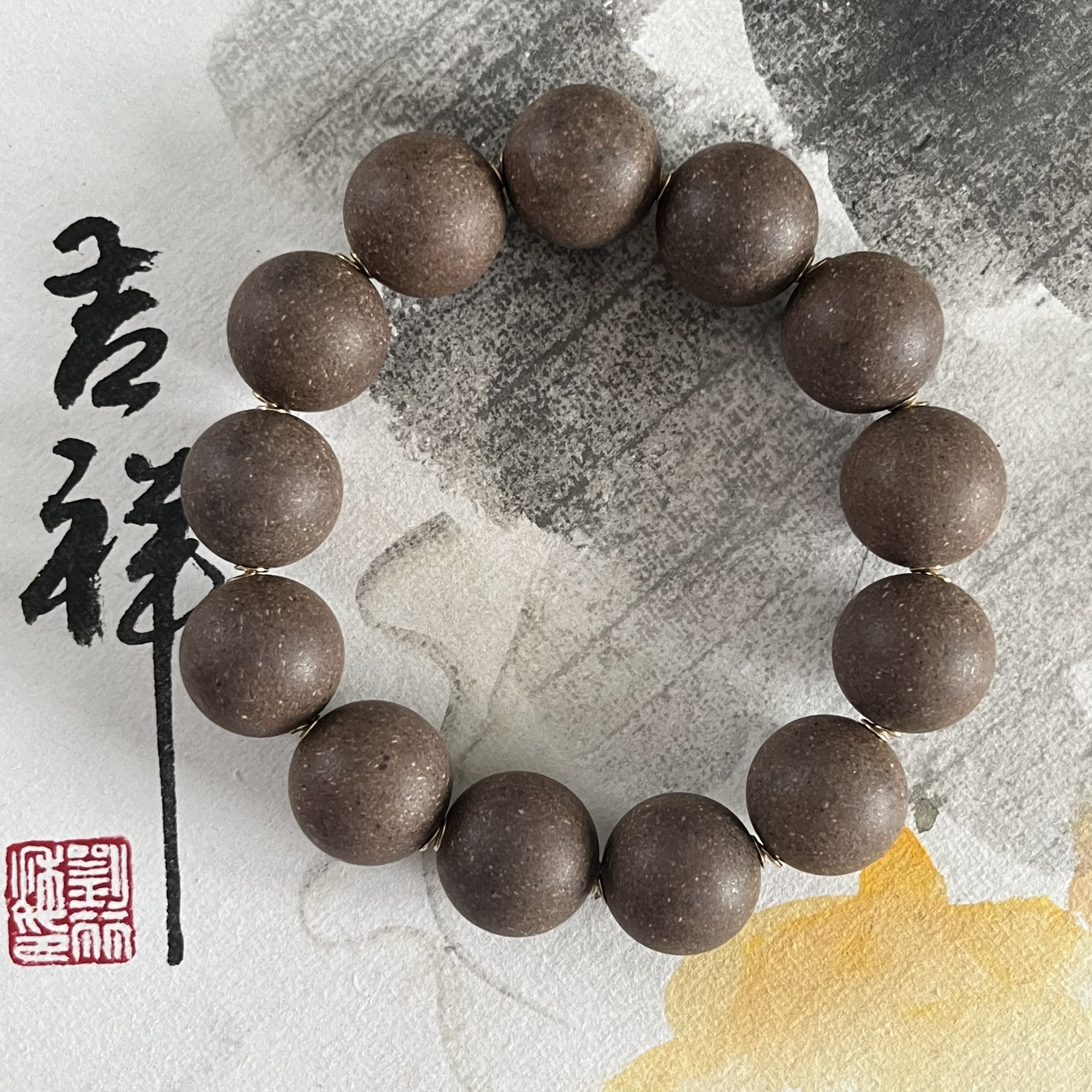 【龙涎镶铜管光珠手串】古法合香