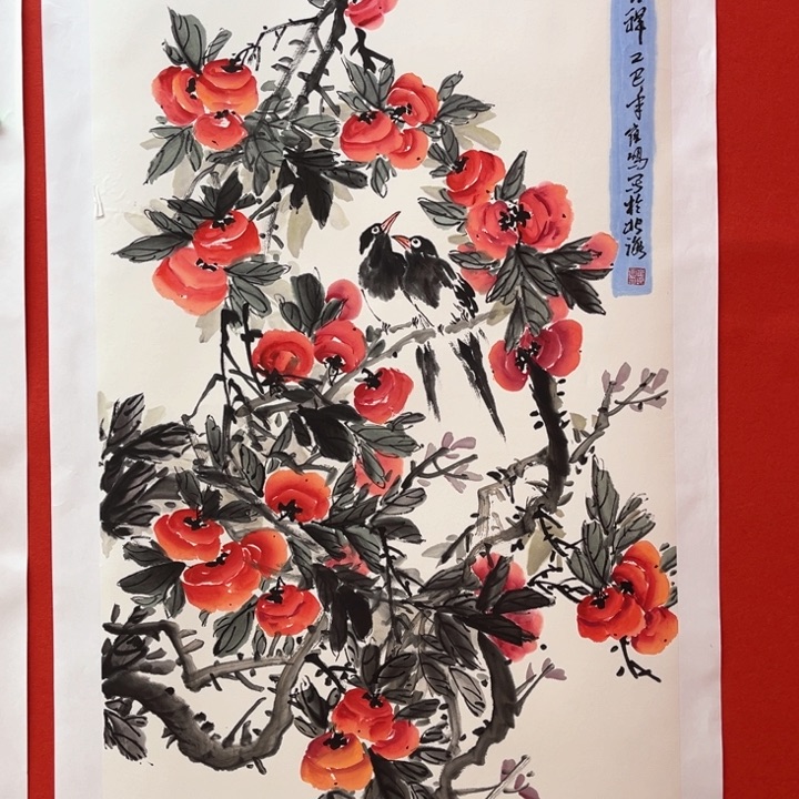 国画花鸟的翅膀和翅膀是白色70.140