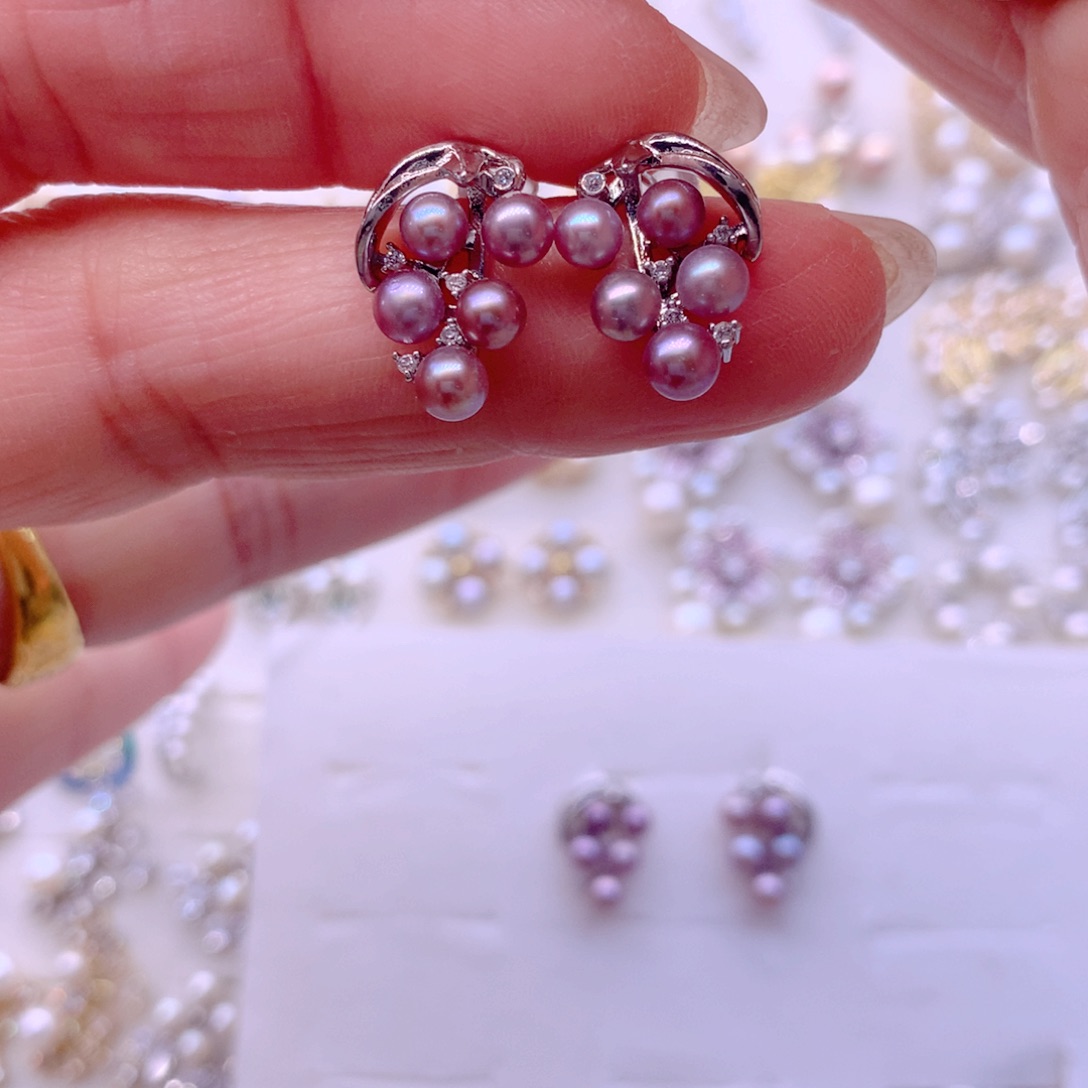 耳饰合金淡水珍珠