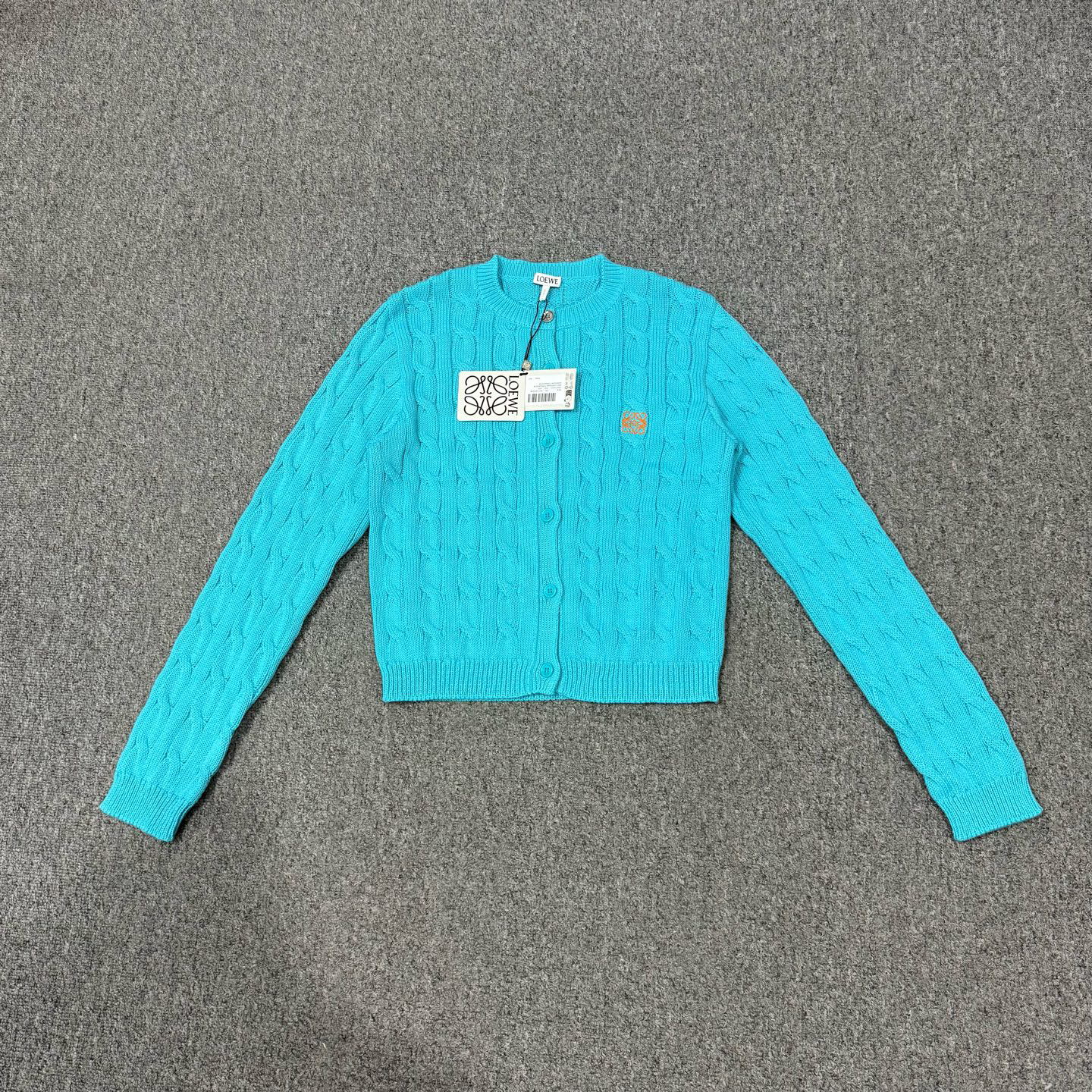 未使用 LOEWE/罗意威 18845540 nz 蓝色针织开衫 未使用带吊牌M码