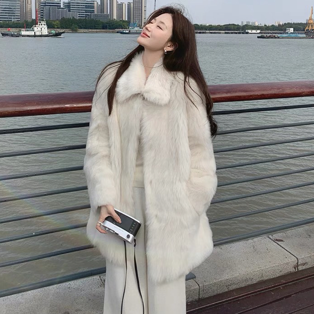著品汇1014  【万年三代】进口托斯卡纳直毛海宁皮草外套女一体