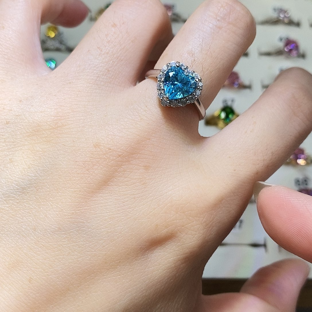 托帕石戒指银S925镶嵌