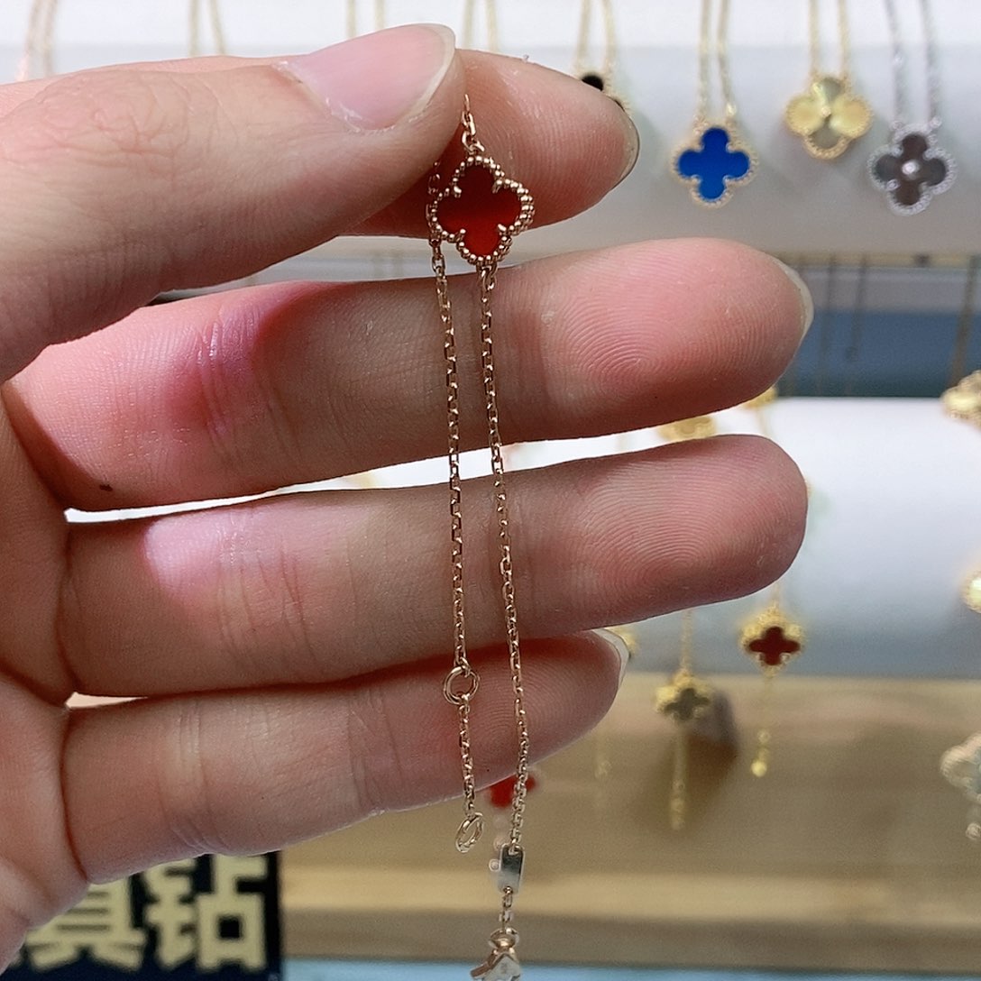 玛瑙/玉髓手链18K金镶嵌玫瑰金