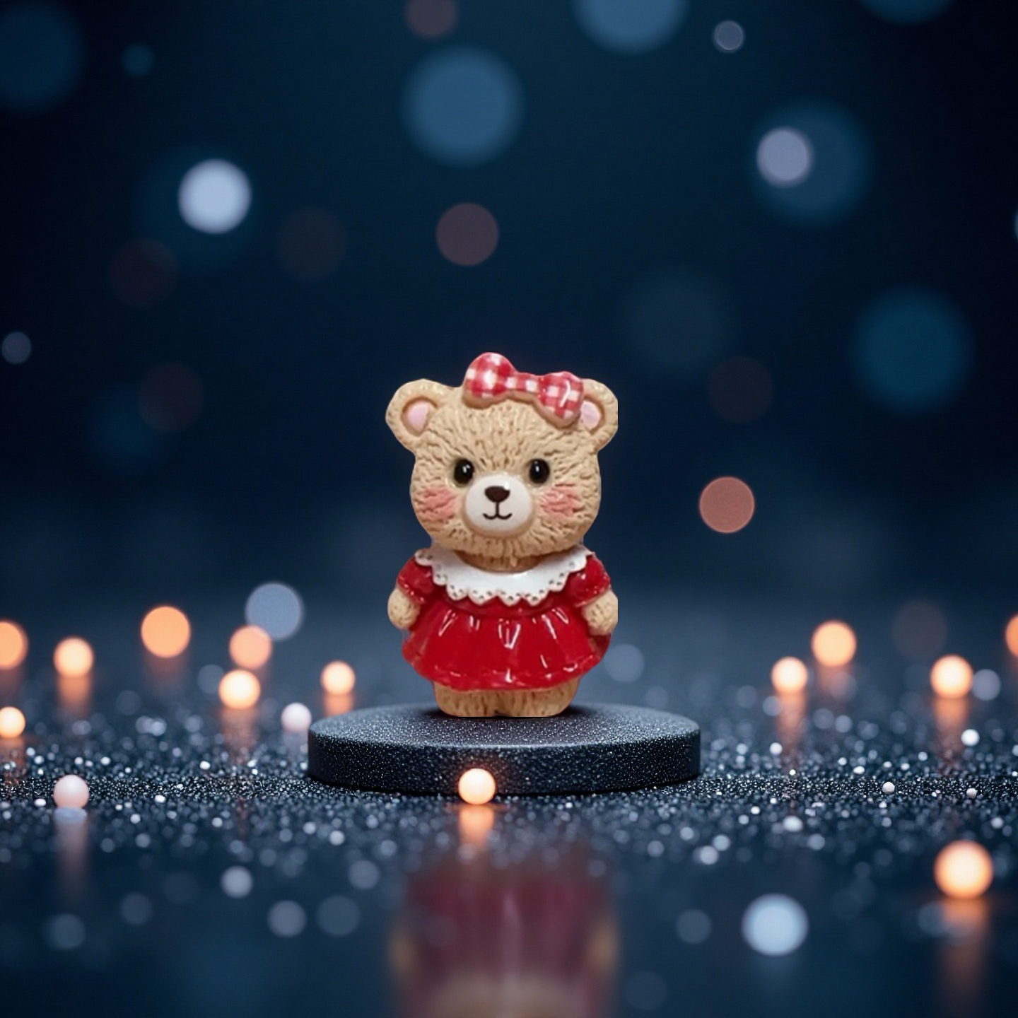 预售【钱多多定制】立体手绘女盆友熊树脂微缩场景摆件钥匙扣配件