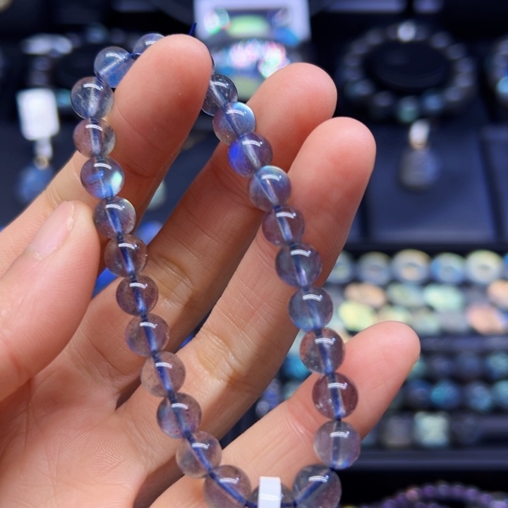 拉长石手串未镶嵌7.5左右