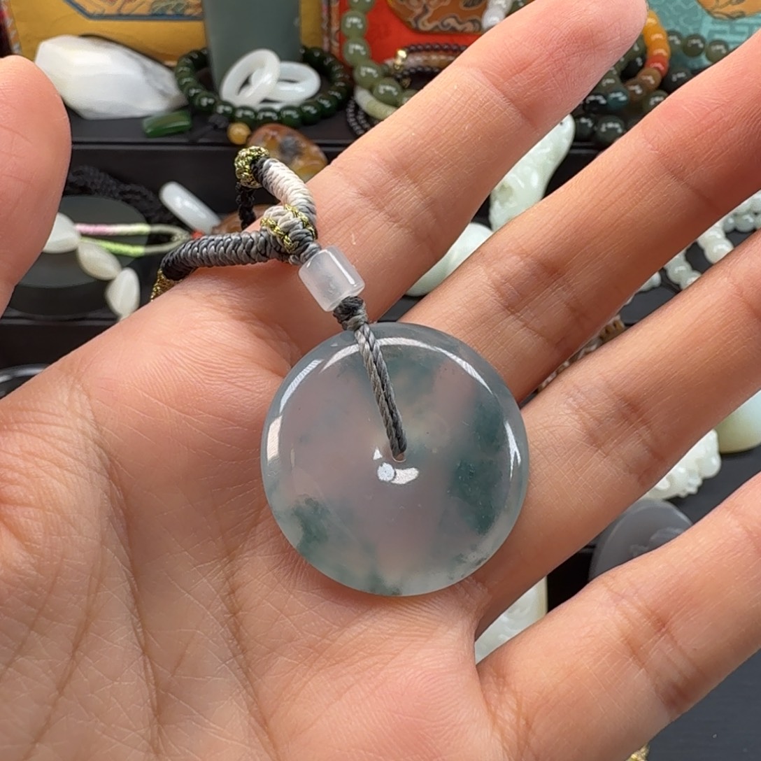 静***待翡翠未镶嵌颈饰天然翡翠A货平安扣