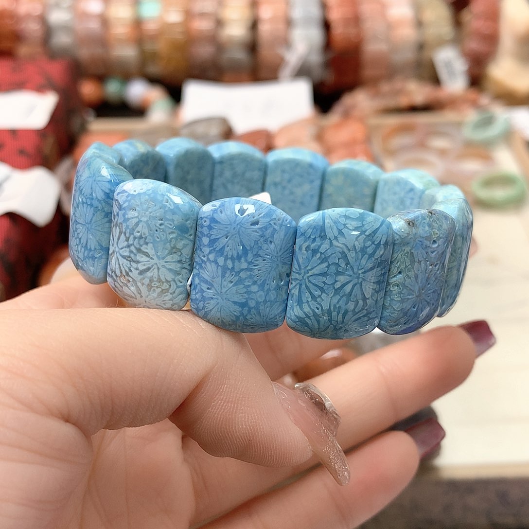 硅化珊瑚（珊瑚玉）手链未镶嵌鱿****条579