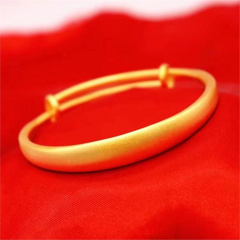      【小文专属】YZSP-015#经典百搭光面磨砂推拉手镯合金