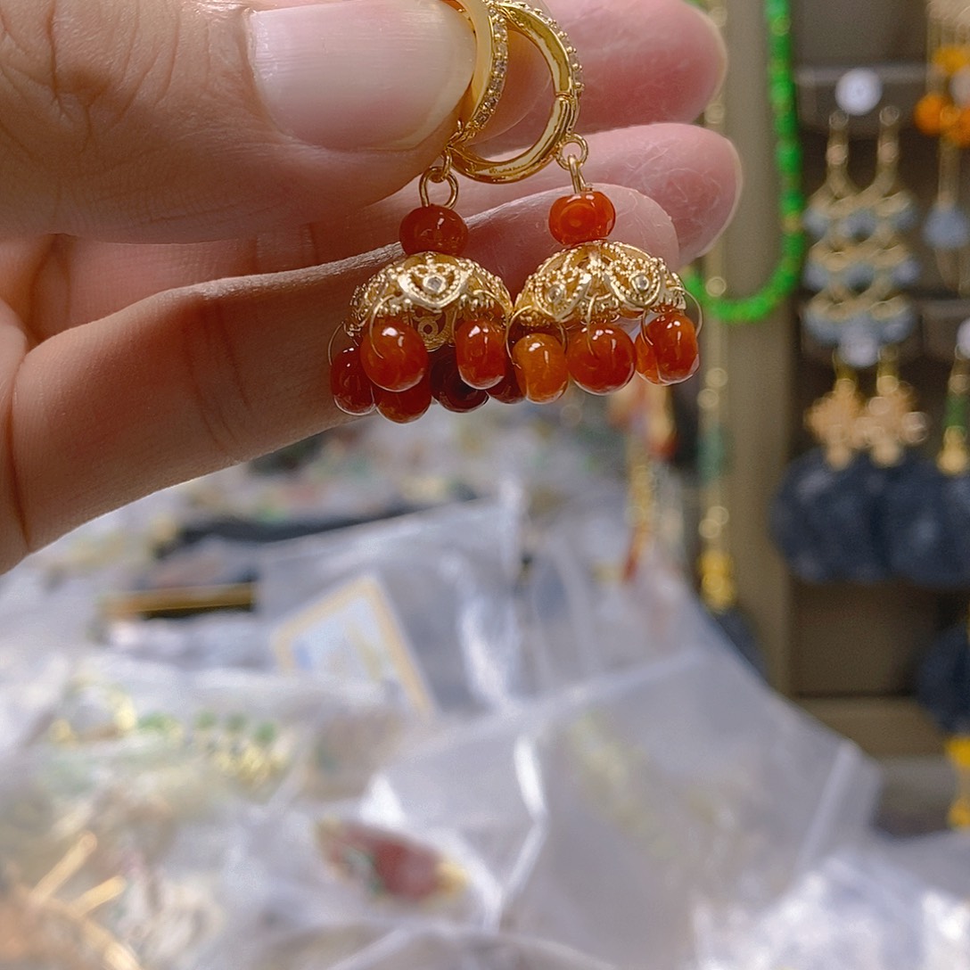 翡翠合金耳饰翡翠