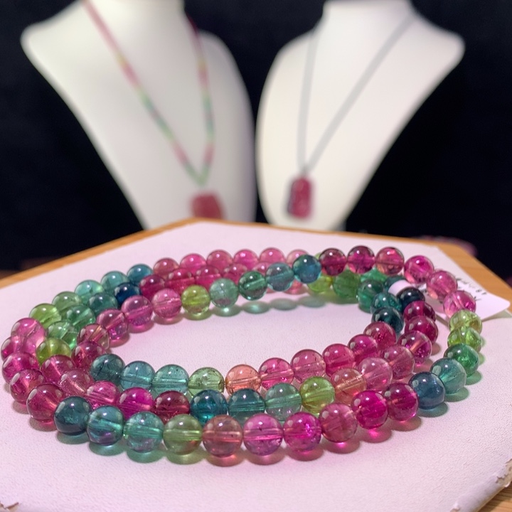 双色碧玺手链未镶嵌