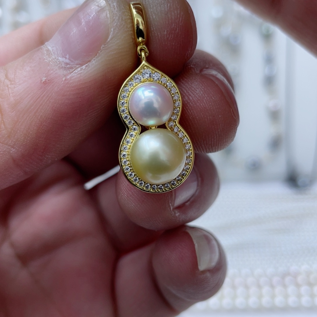 海水珍珠吊坠(不含链)银S925镶嵌