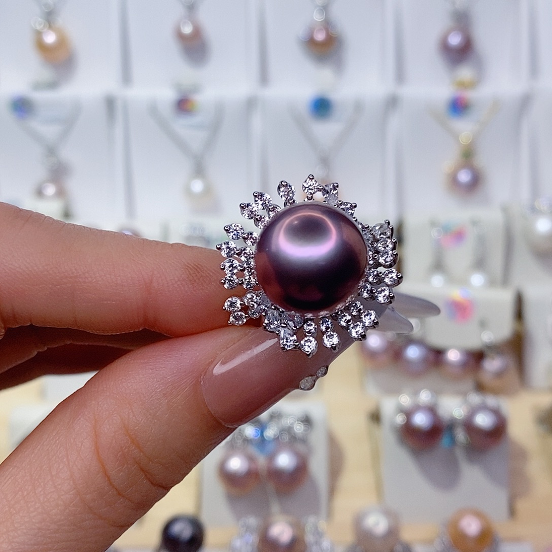 玛***兜淡水珍珠银S925镶嵌戒指14➕