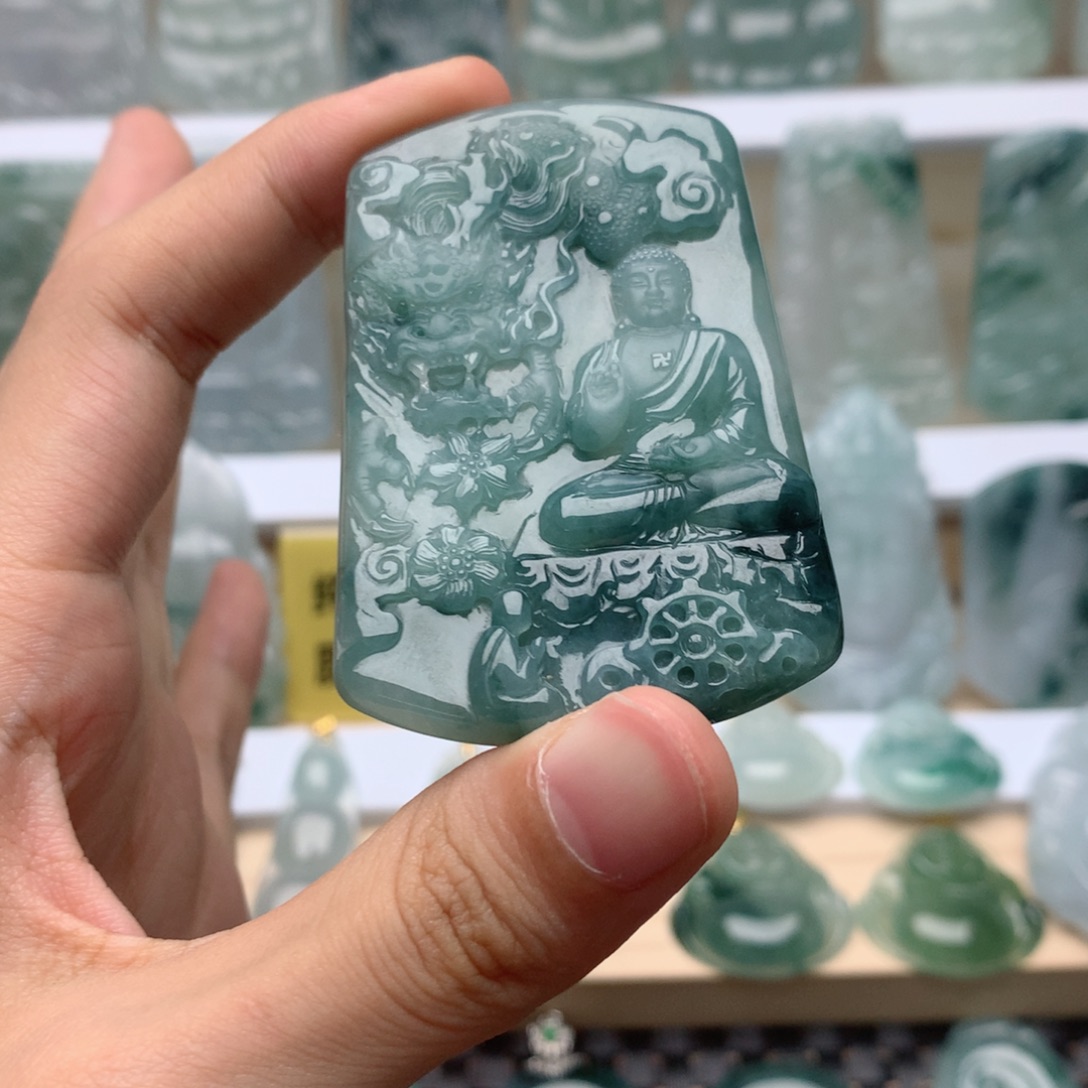 翡翠未镶嵌吊坠(不含链)阿弥陀佛