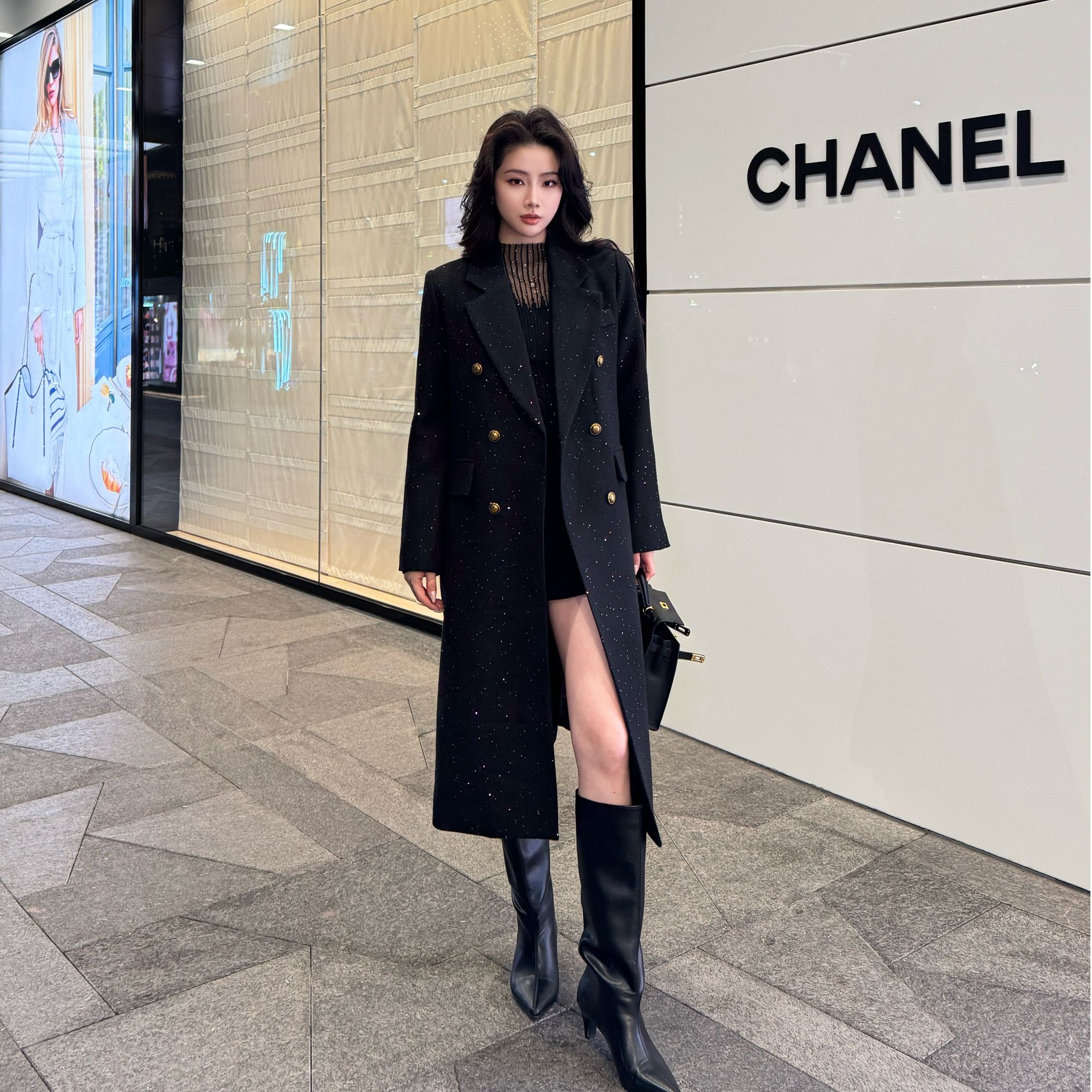 【星星】气质赫本风90白鸭绒韩版显瘦羽绒羊毛大衣