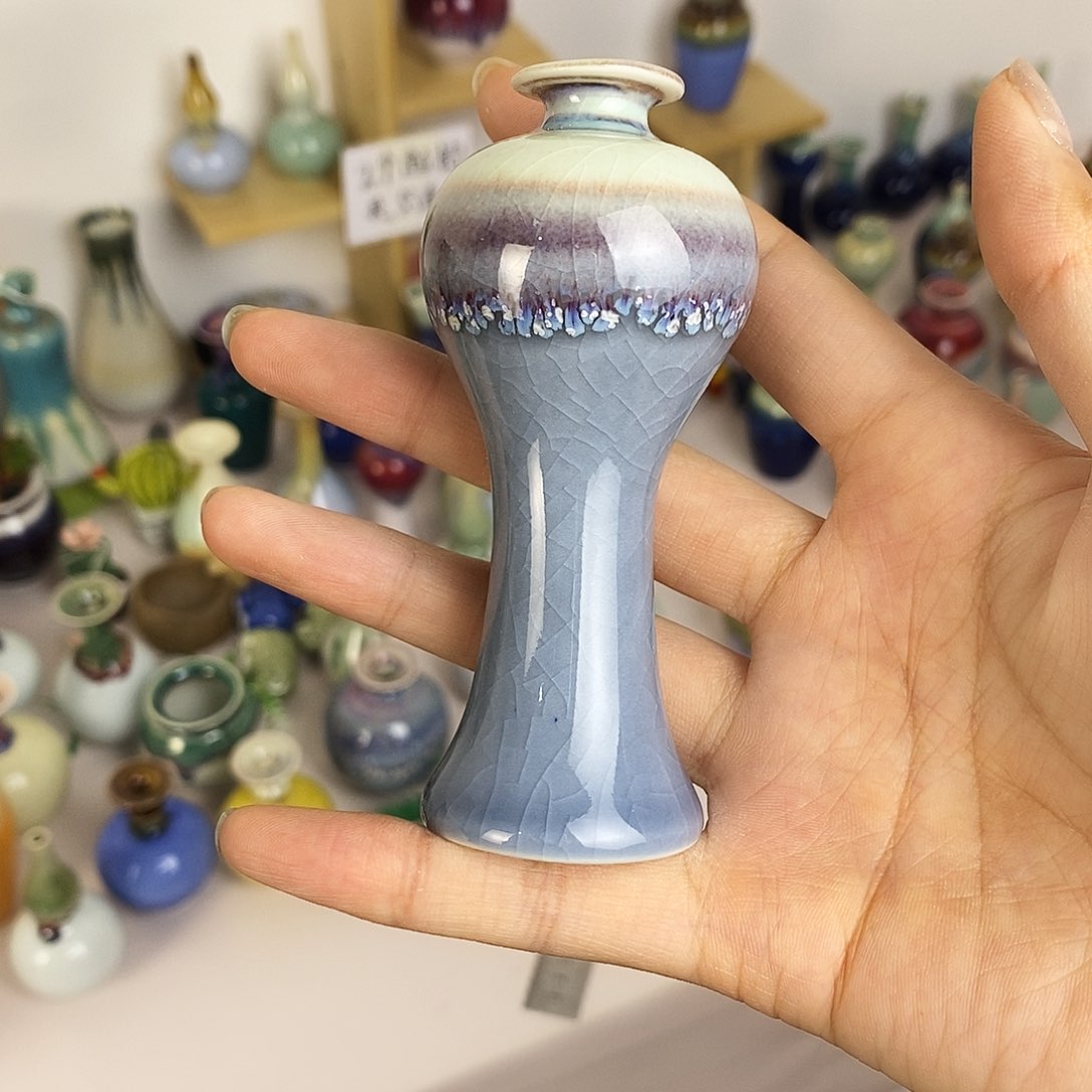 摆件景德镇高温陶瓷小花瓶