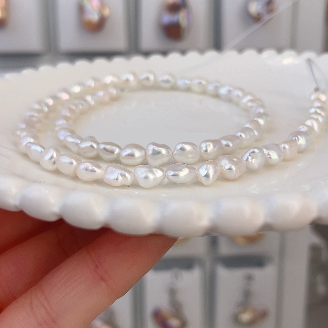 淡水珍珠颈饰银S925镶嵌b**l